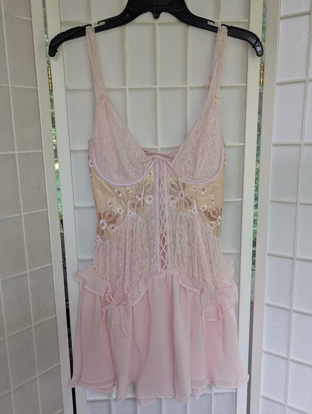 For Love And Lemons Flyaway Bow Slip Dress Medium NWT - Picture 3 of 11